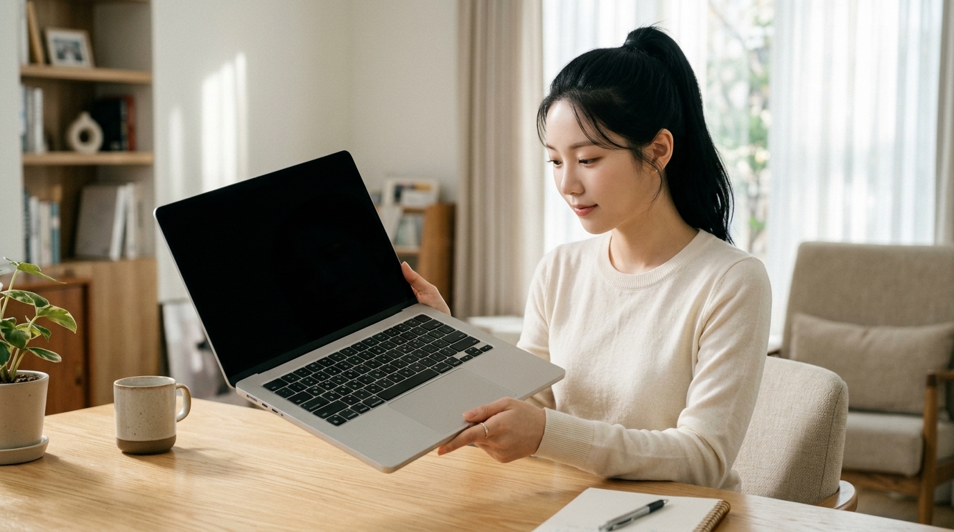 맥북에어 15 M4 외부 모니터 없이 메인 화면으로 쓰기