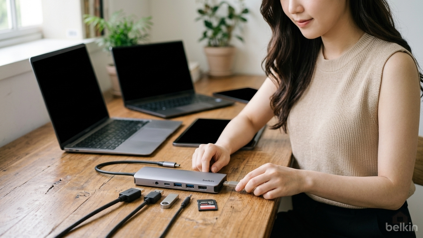 벨킨 7in1 USB-C타입 멀티 허브 AVC009 맥북 에어 프로 M5 갤럭시북6 아이패드 윈도우 노트북 호환
